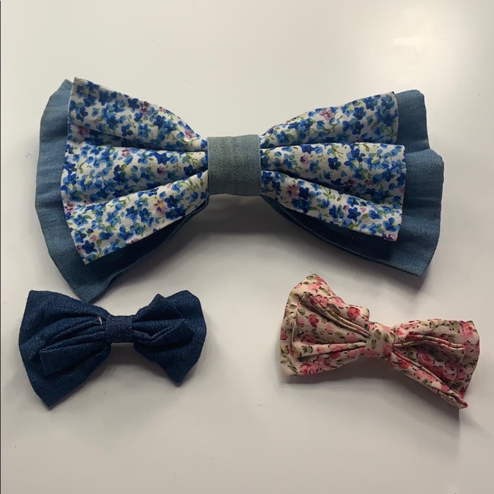 Hair bows ditsy floral print (oversized and mini)